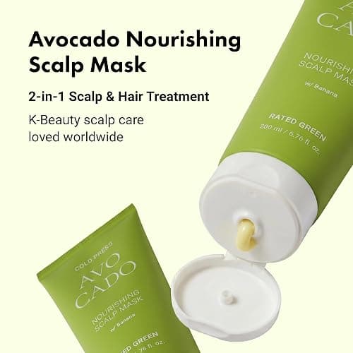 RATED GREEN Cold Brew Avocado Nourishing Scalp Pack with Banana - Korean Hair Conditioning Mask - Deep Hydrating Treatment for Dry Damaged Hair (6.76 Fl. Oz) thumbnail 2