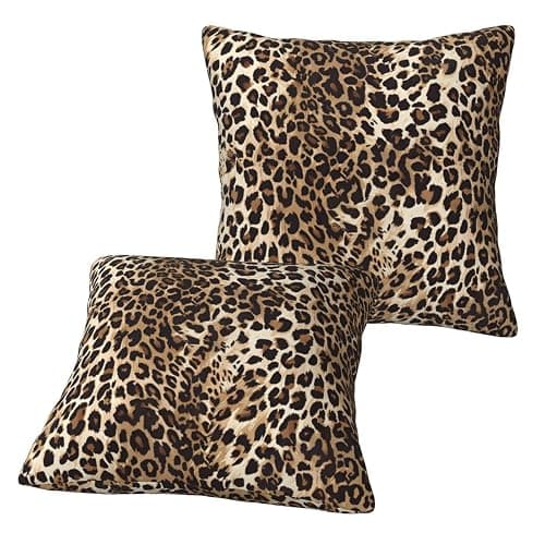Yobvec Cheetah Print Pillow Covers Home Decor 18x18 Inch, Leopard Print Throw Pillowcase Decorative Cushion Cover for Bed Sofa Couch, 2 Sets thumbnail 7
