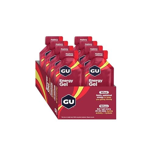GU Energy Original Sports Nutrition Energy Gel, 8-Count, Vegan, Gluten-Free, Kosher, and Dairy-Free On-The-Go Energy for Any Workout, Raspberry Lemonade thumbnail 2