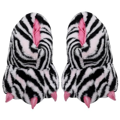 Claw Slippers,Paw Slippers for Women Non-Slip Thermal Zebra Claw Slippers Silent Monster Slippers with Crystal Lining Moisture-Proof Animal Slippers for Women & Girls Shoe Size 37 thumbnail 7