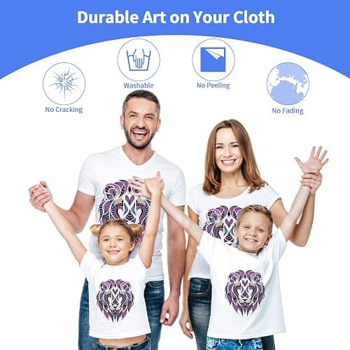 GOZYE Premium DTF Transfer Film - 50 Sheets A4 Matte PET Heat Transfer Paper for Direct-to-Film Printing on T-Shirts Textile- Size: A4 (8.3" x 11.7") thumbnail 4