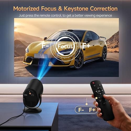 Mini Projector with WiFi and Bluetooth, Portable Projector Native 1080P Support 4k with 180° Adjustable Stand, Max 180" Display Proyector Built-in Speakers thumbnail 3