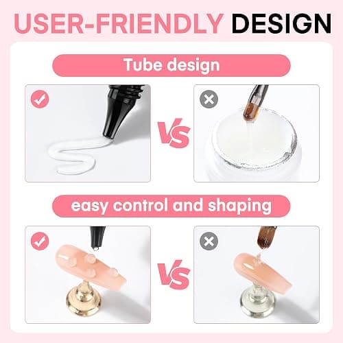 UNA GELLA 3D Gel Nail Art, 3D Nail Gel Sculpting G el Glue 15g 4 in 1 No Wipe Clear Nail Polish for Nails Tips, Chrome Powder, Nail Charms Gems, Drawing, Molding and DIY Nail Art Lamp Curing Needed thumbnail 4