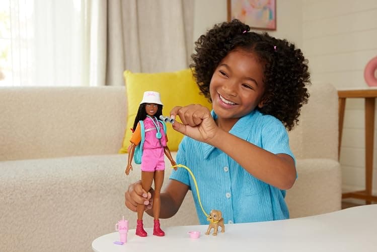 ​Barbie “Brooklyn” Outdoor Adventures Fashion Doll Wearing Adventure Outfit, with 10+ Camping-Themed Accessories Including Pet Puppy thumbnail 2