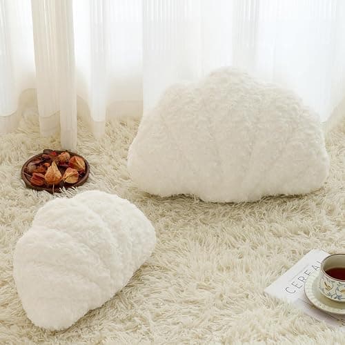 Ddliury Shell Pillow, Seashell Throw Pillow Room Decor for Couch Bed, Shell Pillows Soft Plush Pillow, Sea Shell Decorative Beach Cushion Pillows (White, 14 X 11 Inches) thumbnail 2
