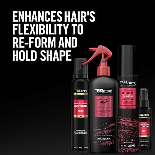 TRESemmé Keratin Smooth Blowout Hair Styling Bundle – Mousse + Finishing, Protecting Heat & Shine Sprays, Frizz Control thumbnail 4