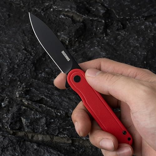 OLITANS G040 Pocket Knife, 2.75'' D2 Steel Blade G10 handle, Small EDC Knife with Pocket Clip for Men Women, 2.1oz thumbnail 2