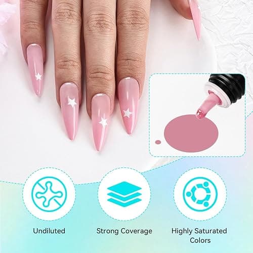 JODSONE 32 Colors Airbrush Gel Nail Polish Kit No-Dilution Airbrush Gel | for Gradient French Effect Nails ,Fine Mist Nail—Ideal for Home or Salon Use, Nail Art Design Salon Kit thumbnail 2