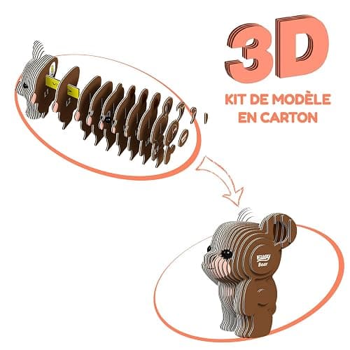 Eugy Bear 3D Puzzle - 26 Piece Eco-Friendly Educational Toy Puzzle for Boys, Girls & Kids Ages 6+ thumbnail 4
