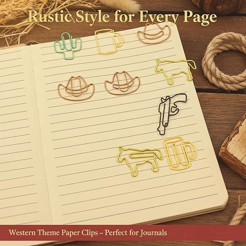 Haowuliao 60pcs Cute Western Paper Clips, Fun Paperclips, Western Office School Supplies and Desk Accessories, Western Cowboy Gifts thumbnail 8