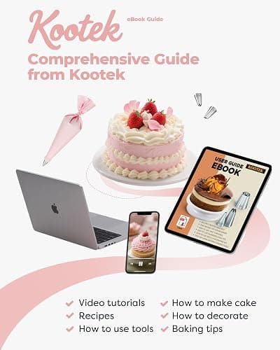 Kootek 158 Pcs Cake Decorating Kit with Cake Turntable, 64 Piping Tips Set, 50+2 Pastry Bags, Frosting Spatulas, Leveler, Scrapers, Fondant Molds, and More Baking Supplies Decorating Tools thumbnail 7