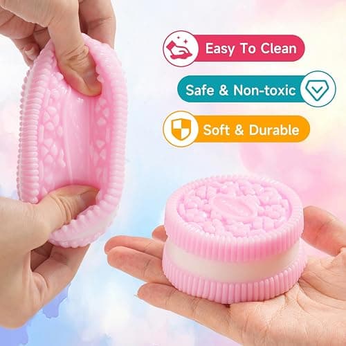 4Pcs Taba Fidget Squishy Toys, Ultra Soft Stress Relief Toys for Kids Adults, Kawaii Cute Cookies Squeeze Sensory Toys, Decompression Anxiety Relief Party Favors Gifts for Girls & Boys thumbnail 5
