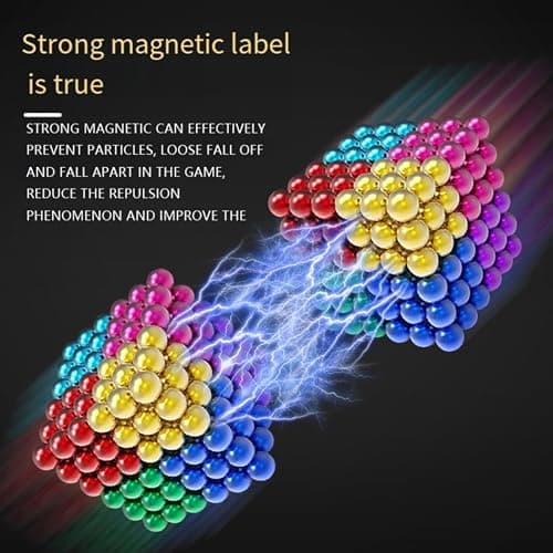 HMifjUM 216/343Pcs Magnetic Fidget Balls - Stacking Magnetic Balls Construction Building Blocks, Magnet Educational Toy Blocks Sticks Stacking Toy Set for Kids and Adult (216 PCS) thumbnail 3