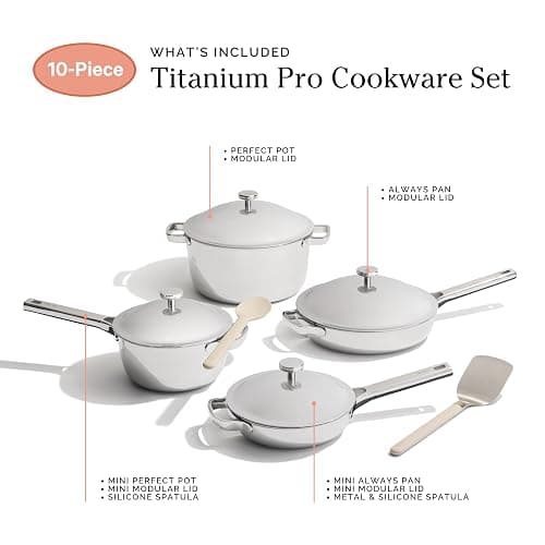 Our Place Titanium Pro Cookware Set (4-Piece) – Always Pan & Perfect Pot | Nonstick No-Coat Technology | Tri-Ply Titanium & Stainless Steel | Safe for Oven, Induction & Cooktops up to 1000°F | Chrome thumbnail 7