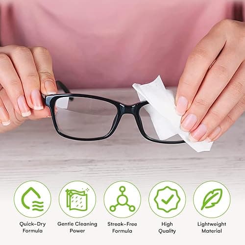 Care Touch Lens Wipes for Eyeglasses- 400 Count Individually Wrapped Pre- Moistened Wipes, 5 x 6 Inch- Camera Lens, Sunglasses and Glasses Cleaner,- Gentle and Portable for Cleaning of Optical Devices thumbnail 5
