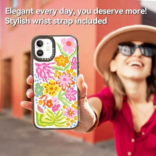 casevivid Magnetic for iPhone 11 Magsafe Case Cute Aesthetic - Durable Fashion Funny Phone Case - Girly Passion Flower Pattern Print Cover Design for Woman Girl 6.1 inches Black thumbnail 6