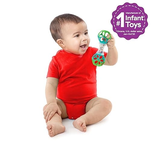 Bright Starts Oball Shaker Rattle Toy, Ages Newborn Plus - Oball Shaker Rattle thumbnail 3