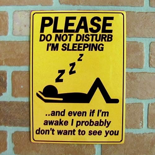 Treasure Gurus Funny Sleeping Do Not Disturb Metal 8x12 Sign Garage Wall Man Cave Decor Office Gag thumbnail 5