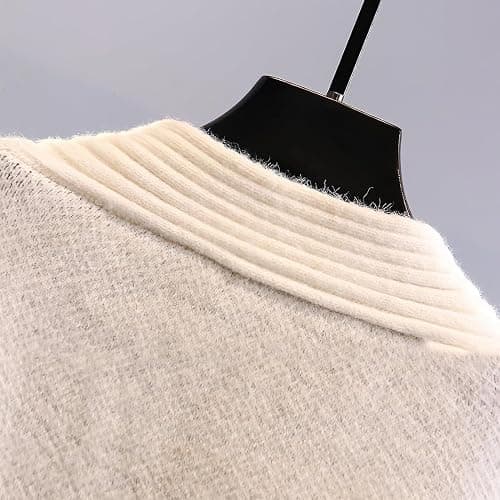 Lazutom Womens Fall Cute Embroidery Cartoon Duck Cable Knit Cardigans Sweater Button Down Slouchy Wool Blend Coat thumbnail 2