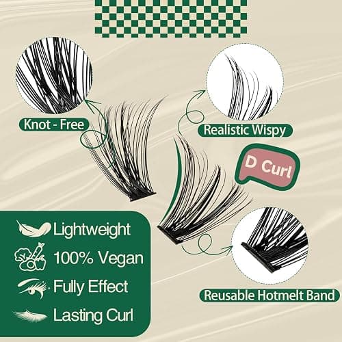 DIY Lash Extension Kit 280pcs Individual Lashes D Curl Eyelash Extension Kit KEYYOU 50D 9-18Mix Natural Lash Clusters with Lash Bond and Seal and Lash Applicator for DIY at Home(KIT-50D-0.07D-9-18Mix) thumbnail 2