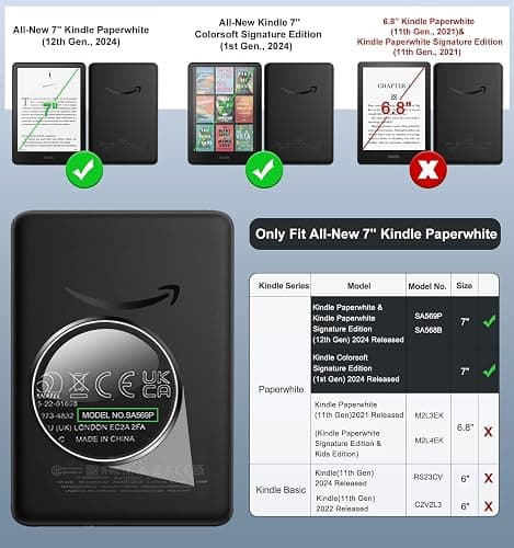 MoKo Case for All-New 7" Kindle Paperwhite (12th Generation-2024) and Kindle Colorsoft Signature Edition 2024, Ultra Thin Clear Flexible Transparent TPU Skin Bumper Back Cover Shell, Clear thumbnail 2