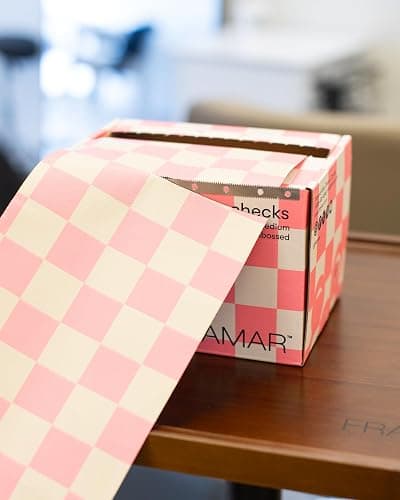 FRAMAR Beige and Pink Checkered Hair Foil – Hair Foils For Highlighting Long Hair, Salon Foil For Hair Highlighting, Salon Foils For Hair Stylist, Embossed – 320 ft thumbnail 4