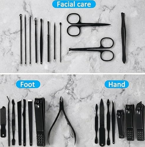 MINKINH Manicure Set Professional Nail Clipper Kit-26 Pieces, Brown | Stainless Steel Manicure Kit, Nail Care Tools with Travel Case for Men & Women, Hand & Foot Care, Gift for Family & Friends thumbnail 3