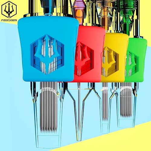 Poseidon 50Pcs Tattoo Cartridge Needles Assorted Mixed Size Round Liner Shader Magnum Curved/Round Mag # 12 Standard 3RL 5RL 7RL 9RL 5RS 7RS 9RS 7RM 9RM 9M1 Disposable Membrane for Tattoo Pen thumbnail 2