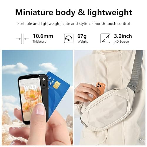Mini Smartphone 3.0" Android Mini Phone World's Smallest Phone for Student | WiFi APP Download/GPS/Face ID/Expandable memory/Camera/Video Call,Phone for Travel Backup&Digital Detox,Gift for Kids,Pink thumbnail 3