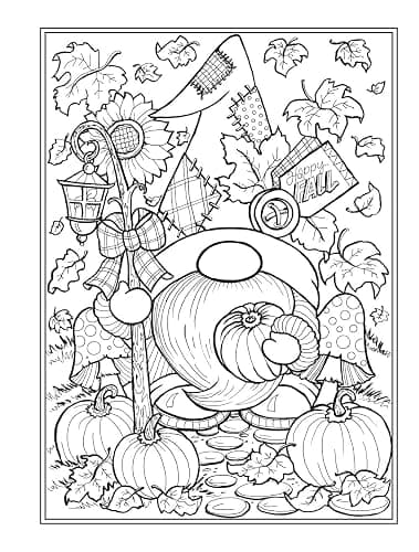 Creative Haven Autumn Harvest Coloring Book (Adult Coloring Books: Seasons) thumbnail 4