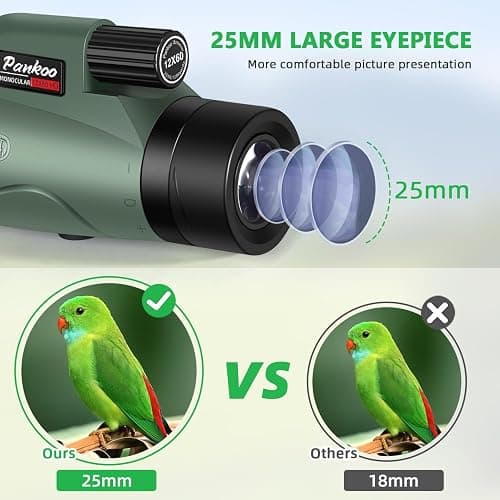 Pankoo 12x60 HD Monocular Telescope for Adults high Powered | Comes with Smartphone Adapter Tripod Hand Strap | Suitable for Bird Watching Sports Hiking Traveling thumbnail 2