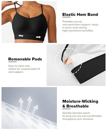 BRXL Sports Bras Y Back Soft Strappy Padded Sports Bra Low Impact Yoga Gym Workout Tops Pilates Outfits for Women thumbnail 4