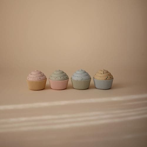mushie Silicone Mix and Match Cupcake Toy 4 Pack | Mold Free thumbnail 3