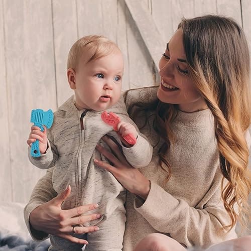 TYRY.HU Baby Teething Toys for Babies 0-6 Months 6-12 Months, BPA Free Silicone Baby Molar Teether Chew Toys, Hammer Wrench Spanner Pliers for Boys Girls, Soft-Textured, Easy to Hold & Clean, 4 Packs - Set A thumbnail 2
