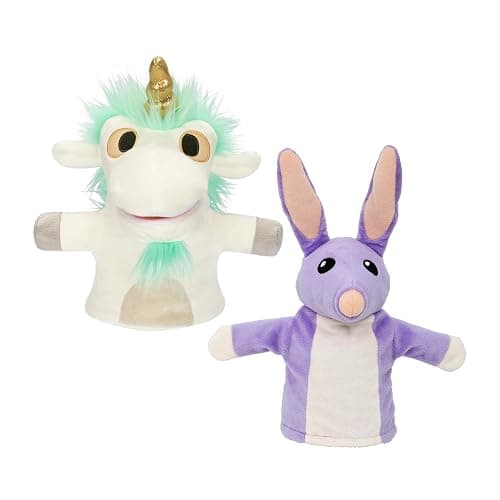 Bluey Unicorse & Bob Bilby Hand Puppet Plush Toys, 8-9”, 2-Pack | Soft deluxe fabric, embroidered details, perfect for toddler hands, imaginative play, Bluey toddler toys, Amazon exclusive - Image 1