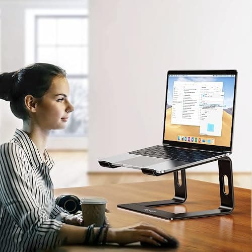 BESIGN LS03 Aluminum Laptop Stand, Ergonomic Detachable Computer Stand, Riser Holder Notebook Stand Compatible with Air, Pro, Dell, HP, Lenovo More 10-15.6" Laptops, Black thumbnail 7