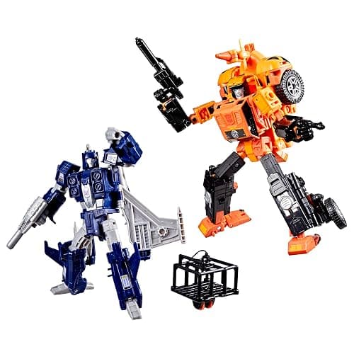 Transformers Age of the Primes Wreck 'n Doom Collection 2-Pack, 7.5-Inch Autobot Sandstorm and 5.5-Inch Slugslinger Action Figures, Robot Toys, 8+ (Amazon Exclusive) - Image 1