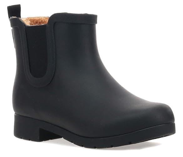 Chooka Women’s Waterproof Chelsea Bootie – Plush Lined, Slip-On Rain Ankle Boots - Image 1