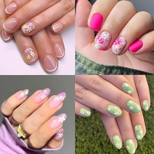 SPLOCUDU Colorful Cute Daisy, Floral, Heart, Flower Nail Art Stickers Decals, 3D Self Adhesive Supplies, Design Decoration Accessories for Women and Girls, 30 Sheets thumbnail 4