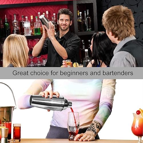 WPHUAW 24oz Cocktail Shaker Bar Set-Professional Margarita Mixer Drink Shaker Professional Stainless Steel Bar Tools Built-in Bartender Strainer for Martini Kit thumbnail 6