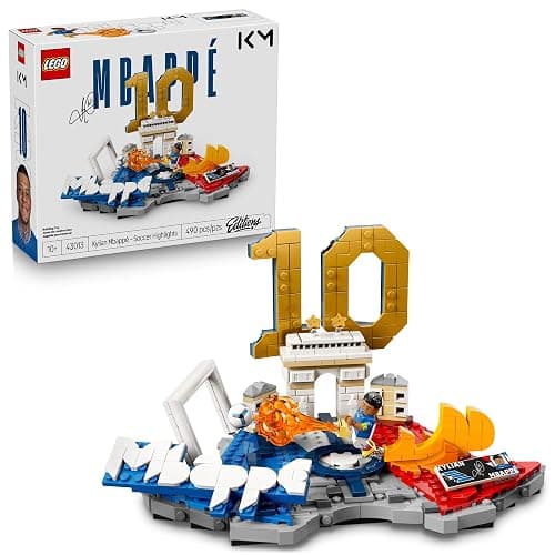 LEGO Editions Kylian Mbappé – Soccer Highlights - Building Set for Boys & Girls, Ages 10+ - Collectible Soccer Gift with Plaque - Kids Bedroom or Shelf Decor - 43013 - Image 1