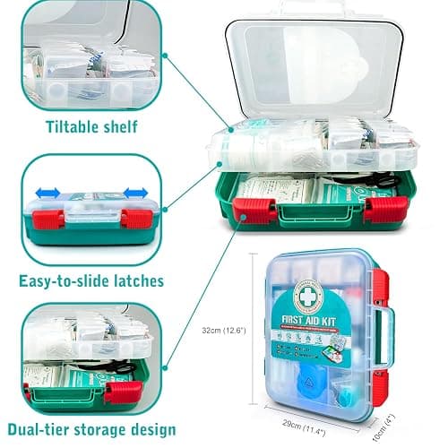 General Medi 420 Pieces Professional First Aid Kit - HardCase First Aid Box - Contains Premium Medical Supplies for Travel, Home, Office, Vehicle, Camping, Workplace & Outdoor thumbnail 4
