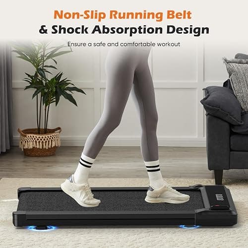 Sweetcrispy Compact Treadmill for Small Spaces, Quiet Under-Desk Walking Pad, Slim & Portable Design for Home Office Workouts, Easy to Store, Ideal for Apartments and Work-from-Home Fitness thumbnail 3