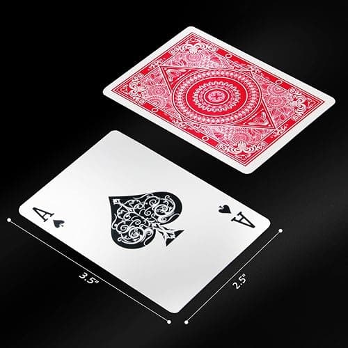 INTEGEAR Playing Cards 2 Decks Waterproof Plastic Poker Cards for Texas Holdem Poker Go Fish and More Card Games Standard Index 2.5" x 3.5" - Blue/Red 2 Pack (Standard Index) thumbnail 3