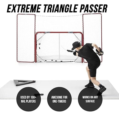 Better Hockey Extreme Triangle Passer - Heavy-Duty Steel Puck Rebounder for One-Timers, Improves Passing, Shooting, and Stickhandling Skills, Use On and Off the Ice, Offers Three 22 Inch Passing Slots thumbnail 8