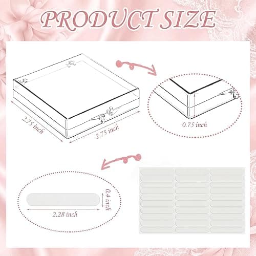 AceOrbit 48 Pcs Press on Nail Boxes with 180 Pcs Adhesive Double Sided Tape Acrylic Press on Nail Packaging Cases in 4 Colors Square Transparent Storage Case Organizer for Display Art Salon Supplies thumbnail 3