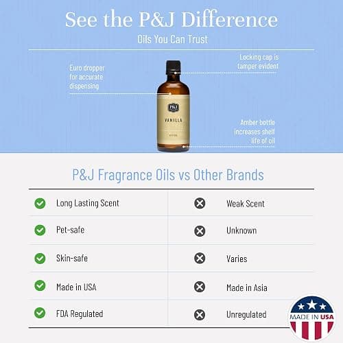 P&J Fragrance Oil - Vanilla 100ml - Candle Scents, Soap Making, Diffuser Oil, Fresh Scents thumbnail 3