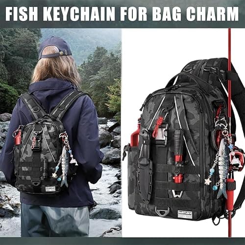 XGALBLA Cute Lifelike Fish Keychain, Aesthetic Y2K Charms Keychain Accessories for Bag Charms Purse Gift, Fishing Gifts thumbnail 6