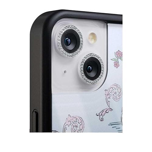 Wildflower Cases - Silver Camera Bling, Compatible with Apple iPhone 15 Pro & 15 Pro Max | Phone Case Compatible, Sparkle, Reflective, Glitter, Diamond, Jeweled Ring, Glass Lens Protector - Image 1