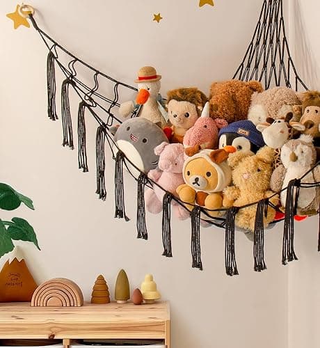 mirolam Stuffed Animal Storage Hammock Net - Toy Hammock Net for Stuffed Animals Corner - Hanging Stuff Animal Organizer Holder Large Organization Boys Room Decor thumbnail 6